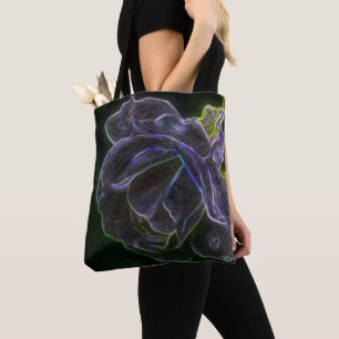 Abstrakte Lila Rose Fantasy Blume Tasche