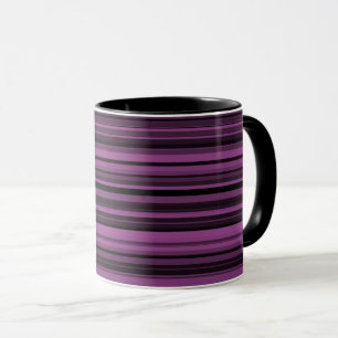 Abstrakte lila schwarze Streifen Tasse