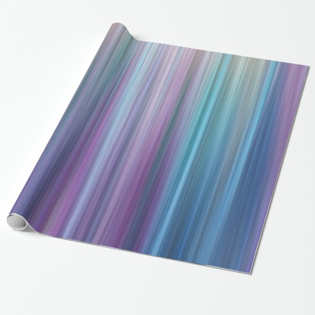 Abstrakte lila und aquamarine Steigung Stripes Geschenkpapier (Ungerollt)