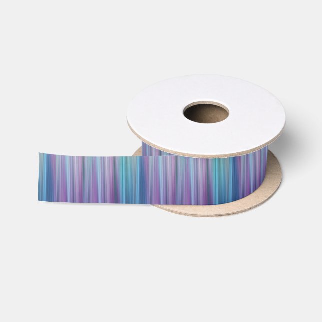 Abstrakte lila und aquamarine Steigung Stripes Satinband (Spule)
