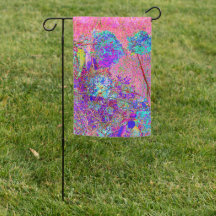 Abstrakte Lila und Blue Hydrangea mit Magenta