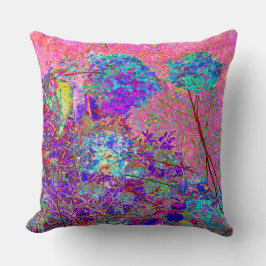 Abstrakte Lila und Blue Hydrangea mit Magenta Kissen