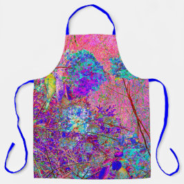 Abstrakte Lila und Blue Hydrangea mit Magenta Schürze