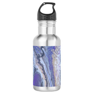 Abstrakte lila und goldene Mineraladern Wasserflas Edelstahlflasche