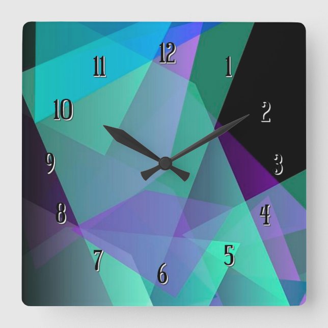 Abstrakte Lila und grüne Uhr (Vorderseite)