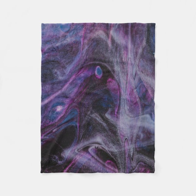 abstrakte lila und rosa Malerei Fleecedecke (Vorderseite)