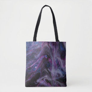 Abstrakte lila und rosa Malerei Tasche