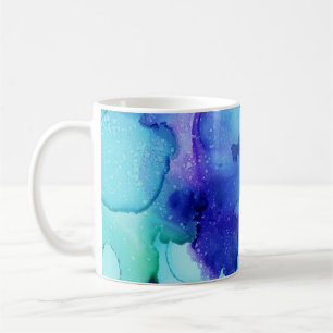Abstrakte lila-weiße Malerei Kaffeetasse