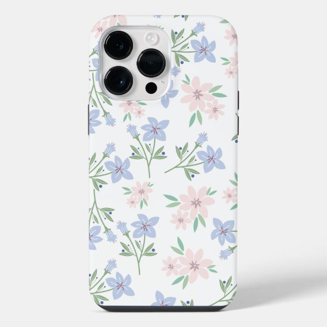Abstrakte Lila Wildblume iPhone 14 Pro Max Hülle (Rückseite)
