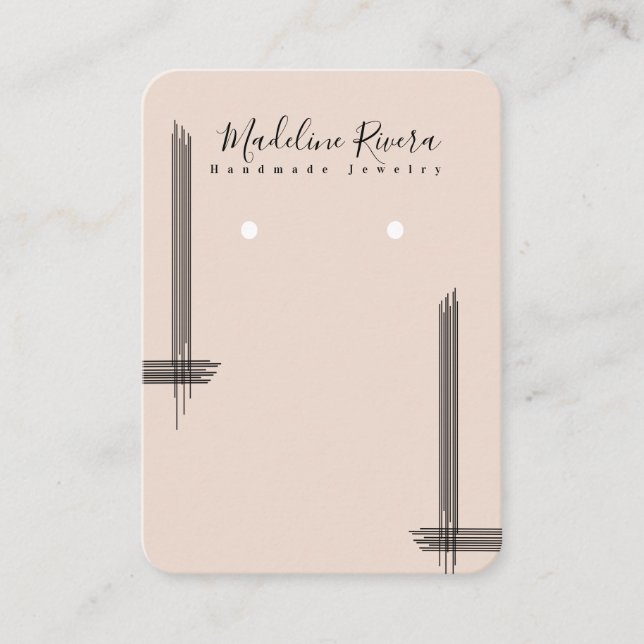Abstrakte Lines Artisan Earring Display Cards Telefonnummerkarte (Vorderseite)