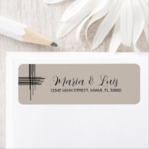 Abstrakte Lines Earthy Wedding Label