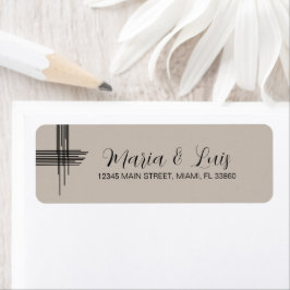 Abstrakte Lines Earthy Wedding Label