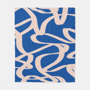 Abstrakte Linie Blau Fleecedecke
