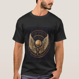 Abstrakte Linie Kunst Golden Wings T-Shirt