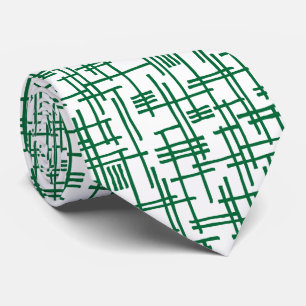 Abstrakte Linien 120923 - Forest Green on White Krawatte