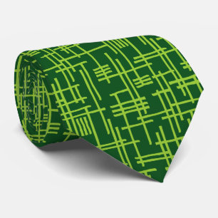 Abstrakte Linien 120923 - Martian Green on Forest  Krawatte
