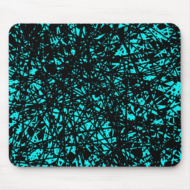 Abstrakte Linien - Cyan Mousepad (Vorne)