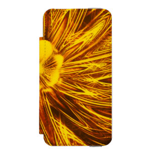 Abstrakte Linien Gelbe Blume Incipio Watson™ iPhone 5 Geldbörsen Hülle