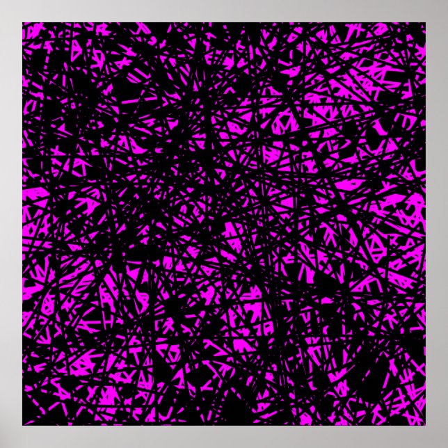 Abstrakte Linien - Magenta Poster (Vorne)