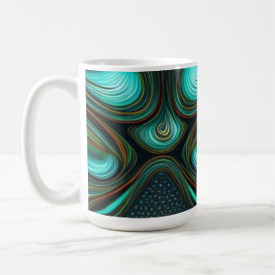 Abstrakte Linien Schwarzes Gold Kaffeetasse