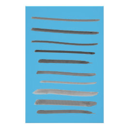 Abstrakte Linien Sketch Blaues Meer Düfte Poster