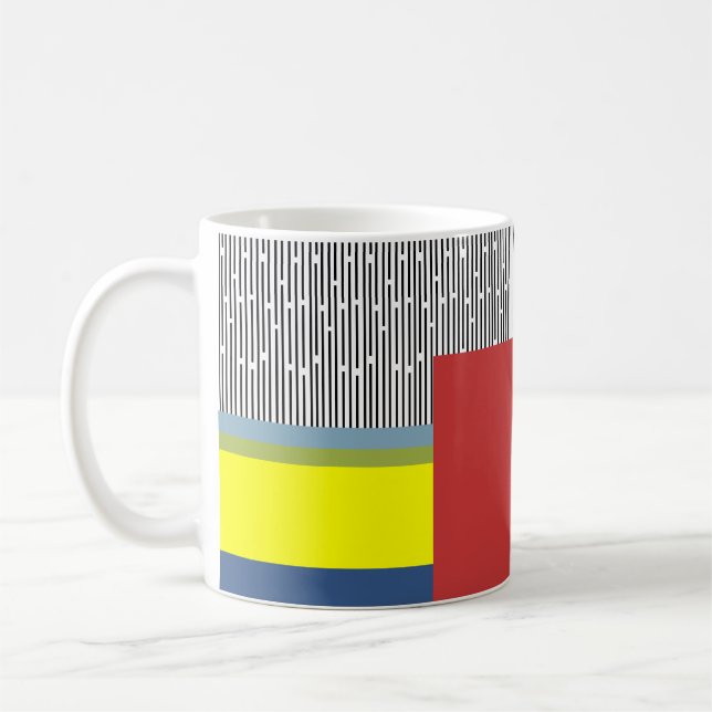 Abstrakte Linien und Rechtecke Kaffeetasse (Links)