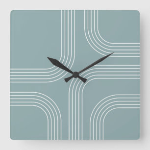 Abstrakte Linienkunst aus dem Mittelalter Quadratische Wanduhr