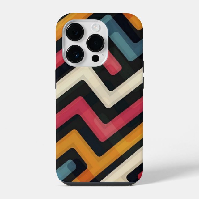abstrakte Linienkunst iPhone 14 Pro Hülle (Rückseite)