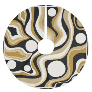 Abstrakte Linienmuster Polyester Weihnachtsbaumdecke