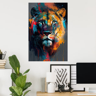 Abstrakte Lion 2 Poster