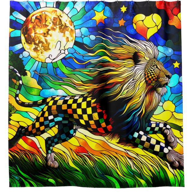 Abstrakte Lion Duschvorhang (Vorderseite)