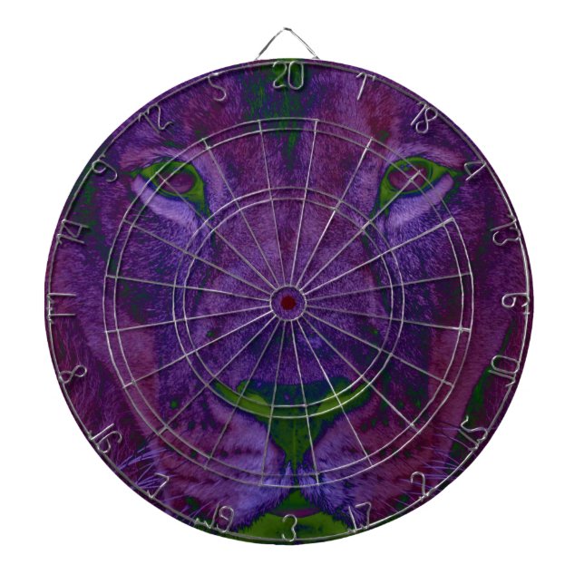 Abstrakte Lion Metal Cage Dartboard Dartscheibe (vorne)