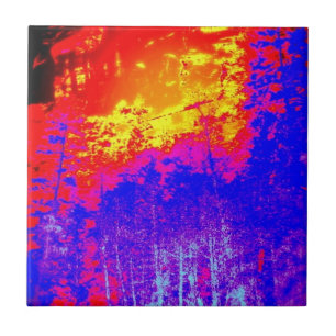 abstrakte lodernde Waldfliese Fliese