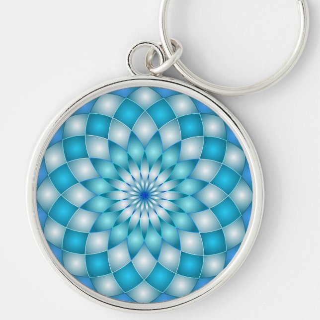 Abstrakte Lotos-Blume Schlüsselanhänger Mandala (Vorne)