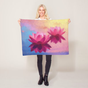 Abstrakte Lotus-Blume Fleecedecke
