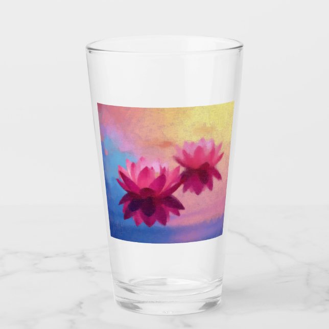 Abstrakte Lotus-Blume Glas (Vorderseite)