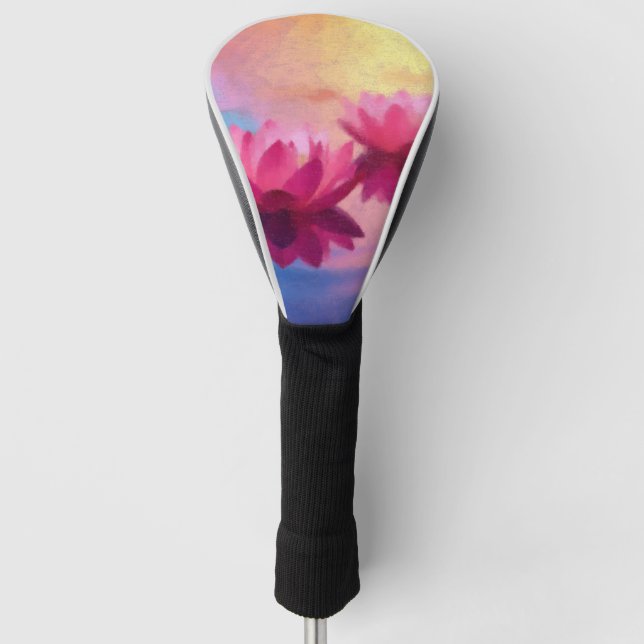 Abstrakte Lotus-Blume Golf Headcover (Vorderseite)