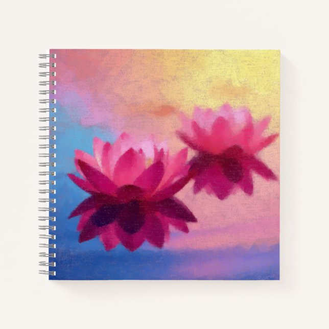 Abstrakte Lotus Blume Kunst, Dichtung und Musik Notizbuch (Vorderseite)