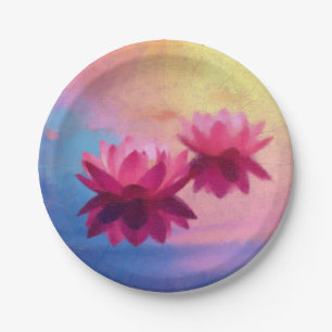 Abstrakte Lotus-Blume Pappteller