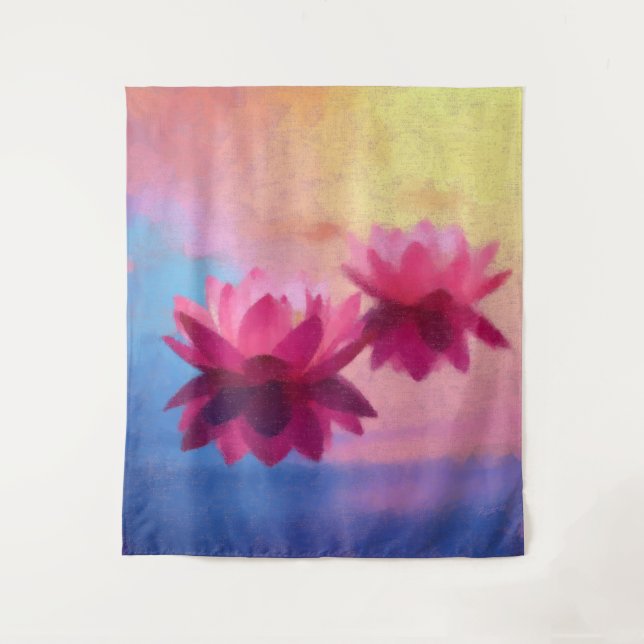 Abstrakte Lotus-Blume Wandteppich (Vorderseite)