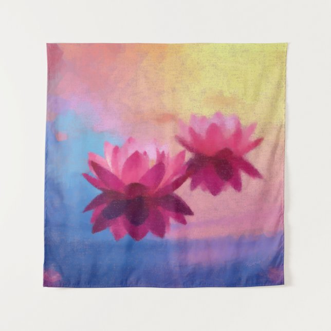 Abstrakte Lotus-Blume Wandteppich (Vorderseite)