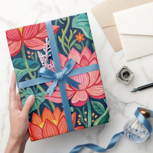 Abstrakte Lotus-Schmetterling-Verpackungspapier Geschenkpapier