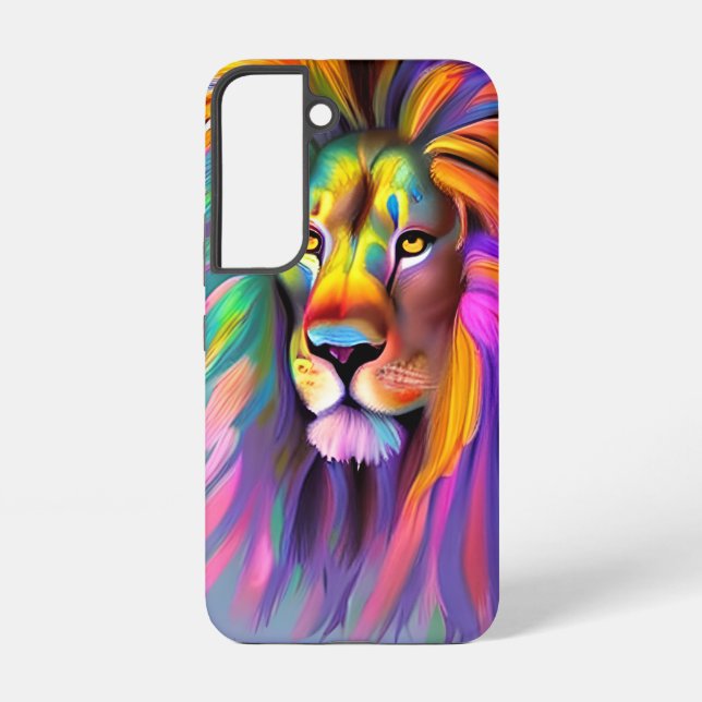 Abstrakte Löwenface Mystische Fantasie Kunst Samsung Galaxy Hülle (Rückseite)