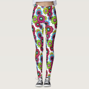 Abstrakte lustige Cartoon-Blumen floral Kinder ska Leggings