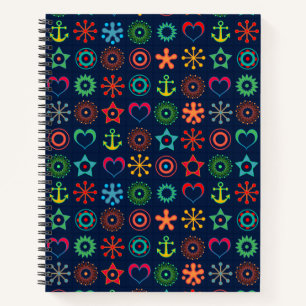 Abstrakte lustige Formen Retrodesign drucken Notizbuch