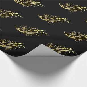 Abstrakte Luxus-Kunstblume aus Gold Geschenkpapier