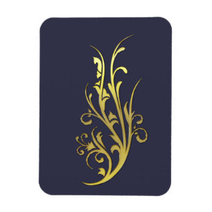Abstrakte Luxus-Kunstblume aus Gold Magnet