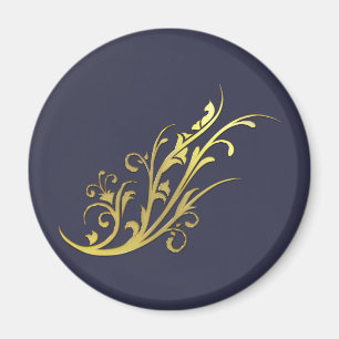 Abstrakte Luxus-Kunstblume aus Gold Magnet