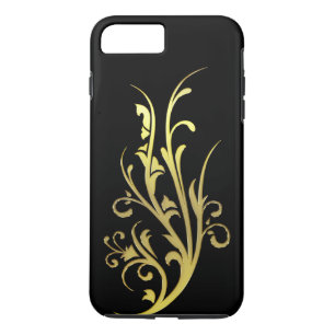 Abstrakte Luxus-Kunststoff-Blume in Gold iPhone 8 Plus/7 Plus Hülle