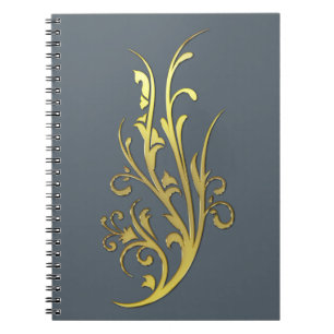 Abstrakte Luxus-Kunststoff-Goldblume Notizblock